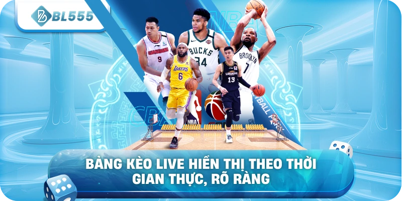 Bảng kèo live hiển thị theo thời gian thực, rõ ràng